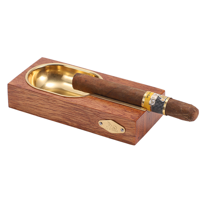 Vintage cigar ashtray wood